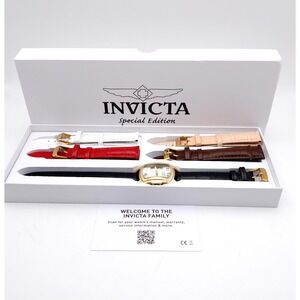 Invicta Lupah 49816 Women's Gold Watch 5 Strap Set Box